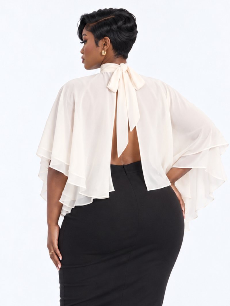 High Neck Layered Cape
