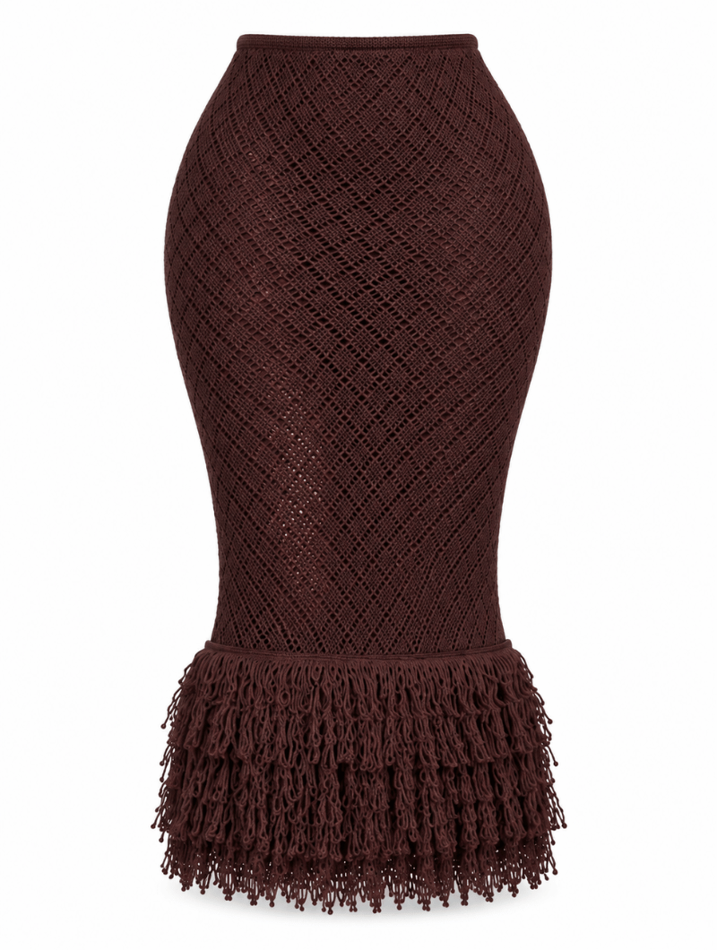 Mocha Leather Knit Set