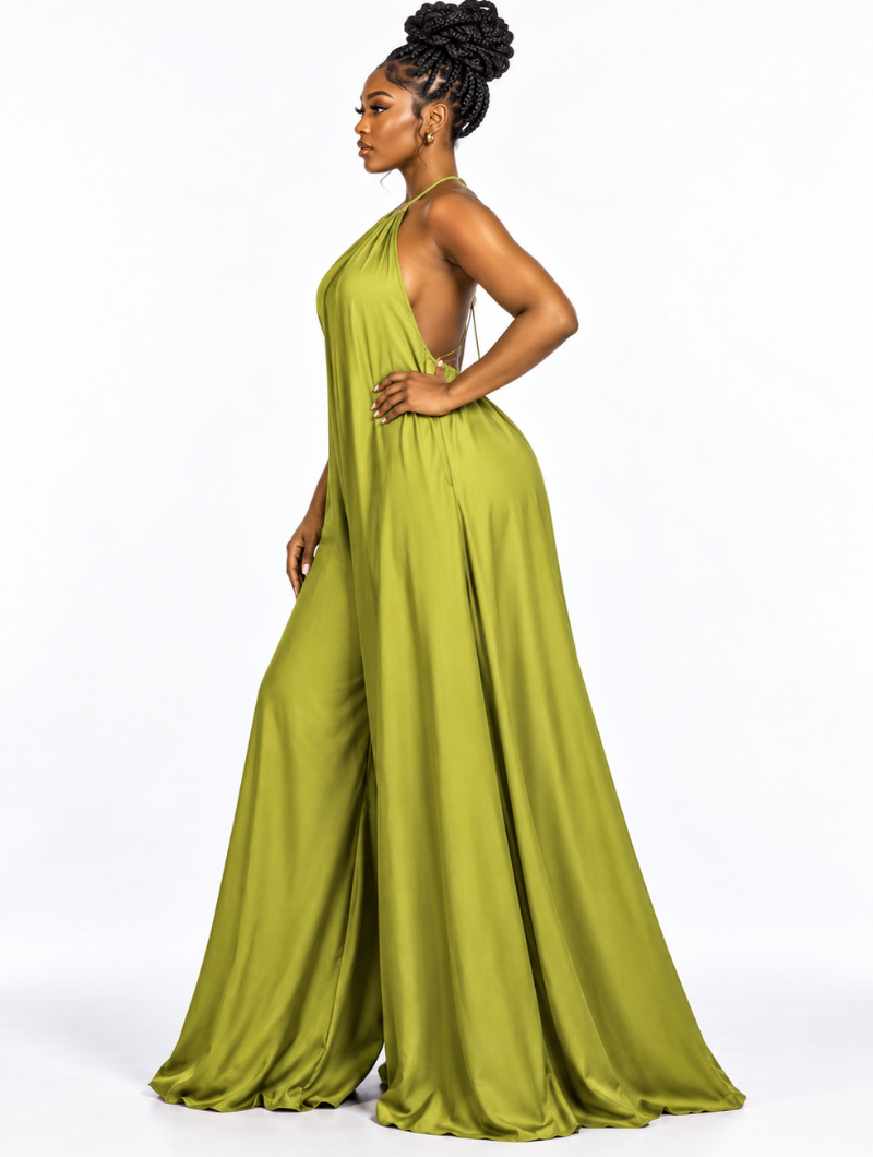 Nursing Backless Palazzo Jumpsuit