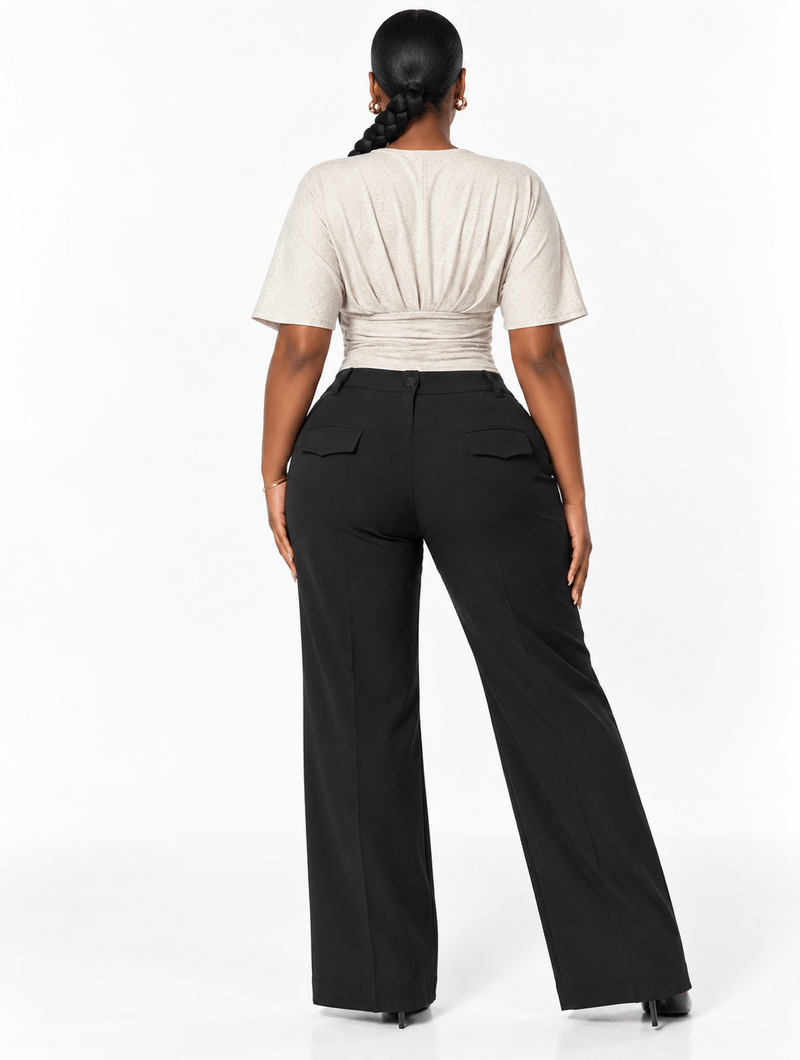 Plunge Ruched Waist Top