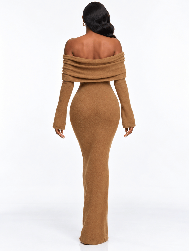 Off-Shoulder Sweater Maxi