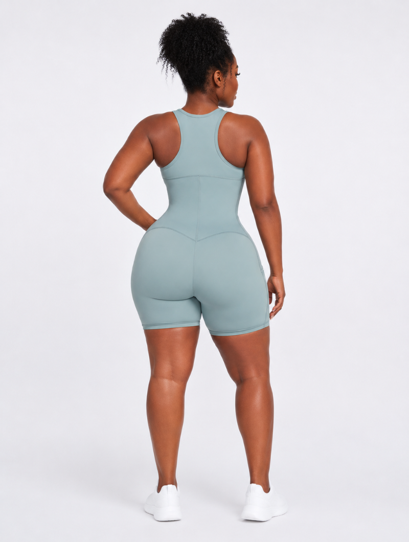 Zipper Pocket Active Romper