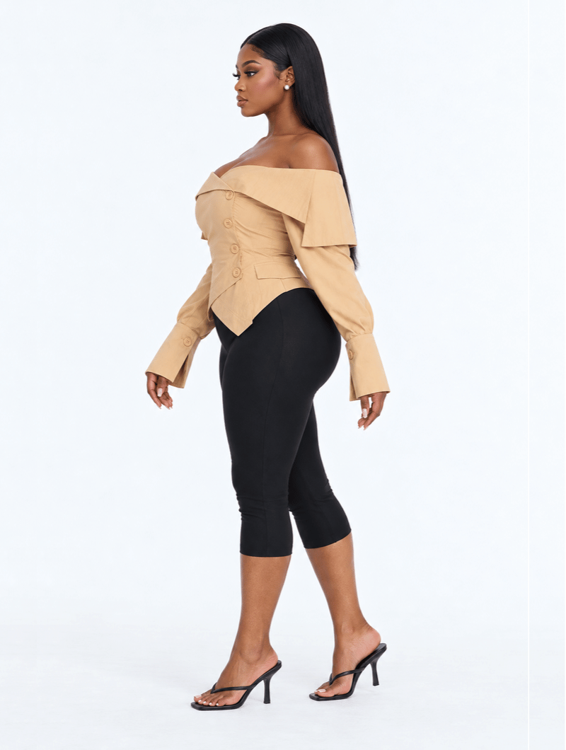 Off-Shoulder Trench Top