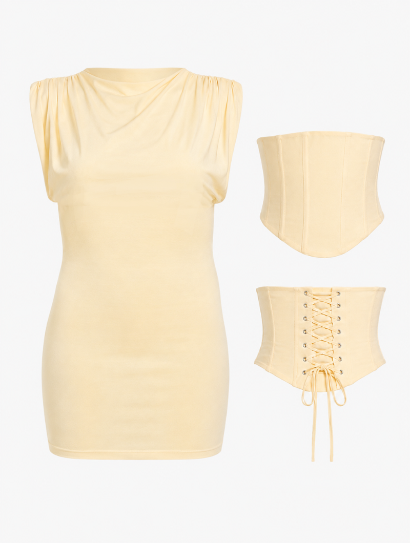 Butter Yellow Corset Mini