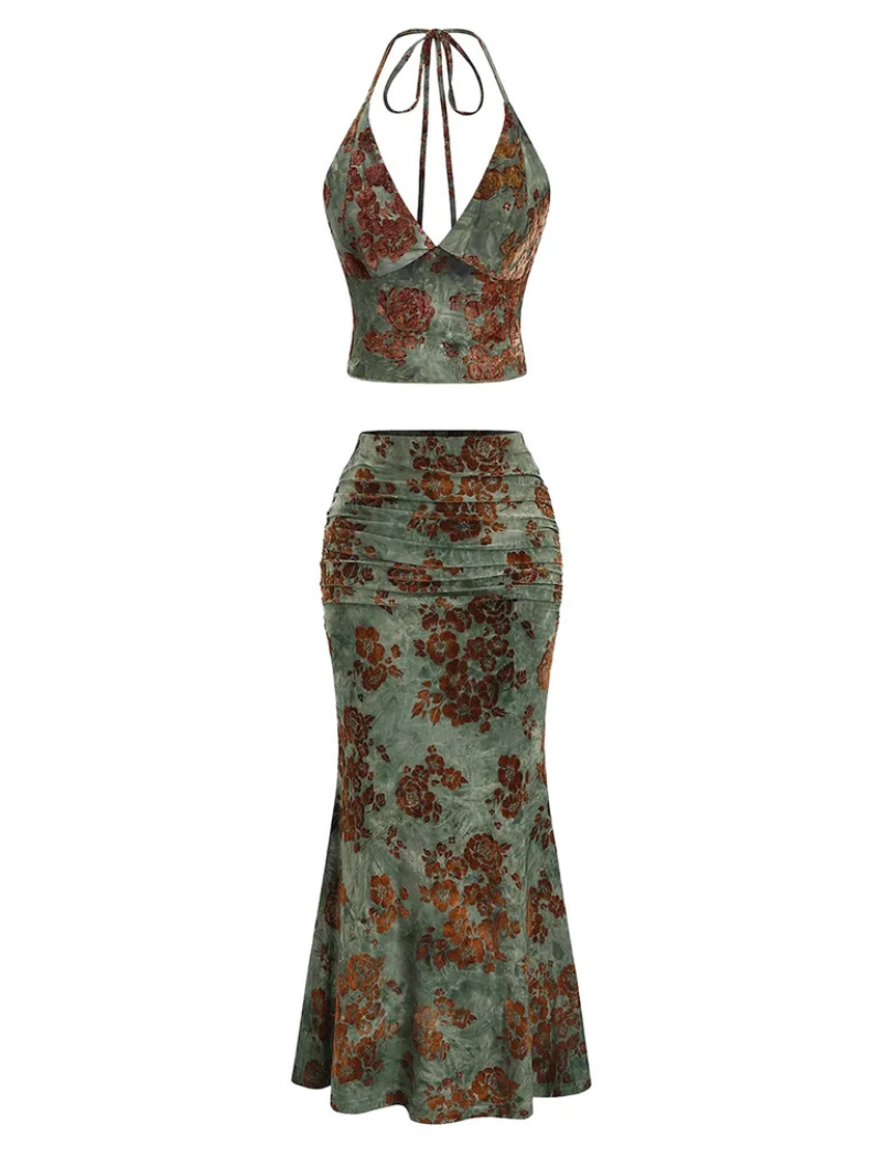 Vintage Floral Maxi Set