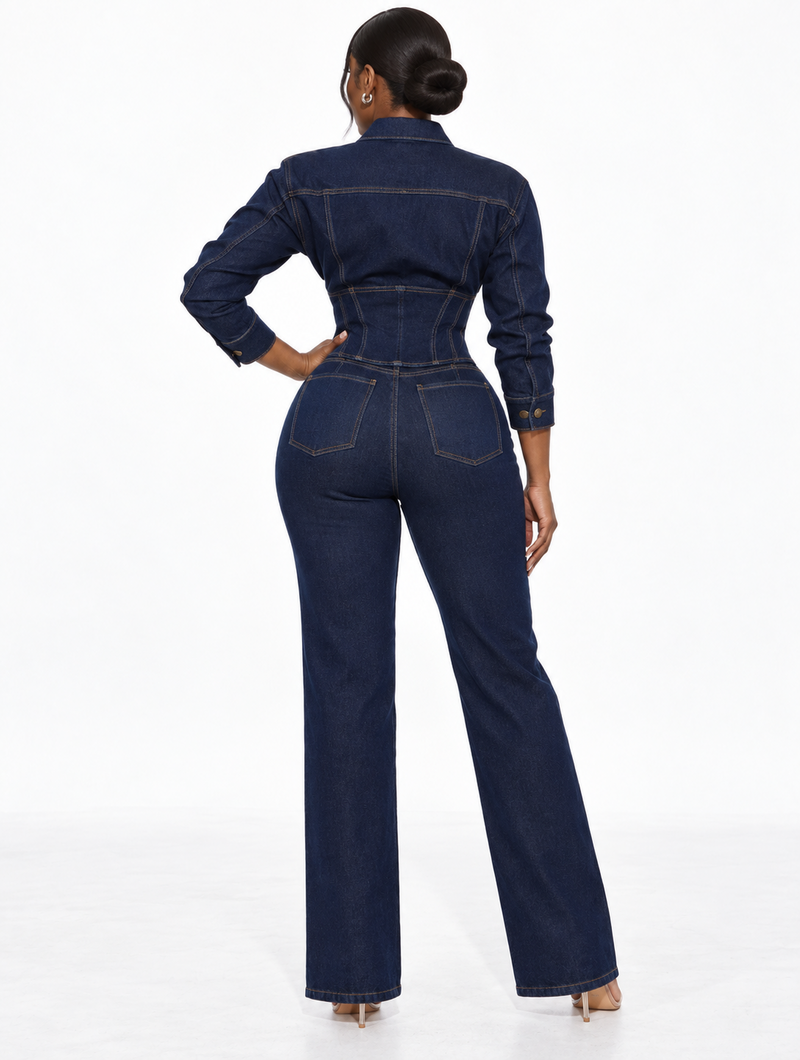 Cinched Corset Denim Set