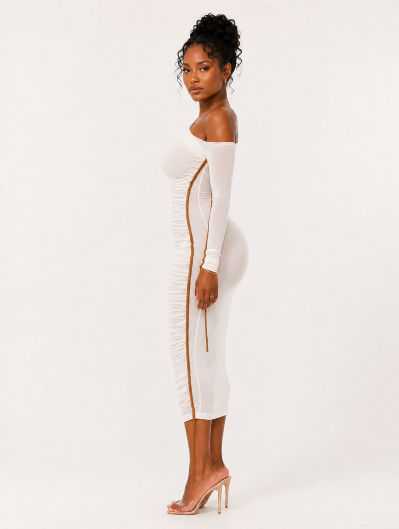 Ivory Hourglass Midi Dress