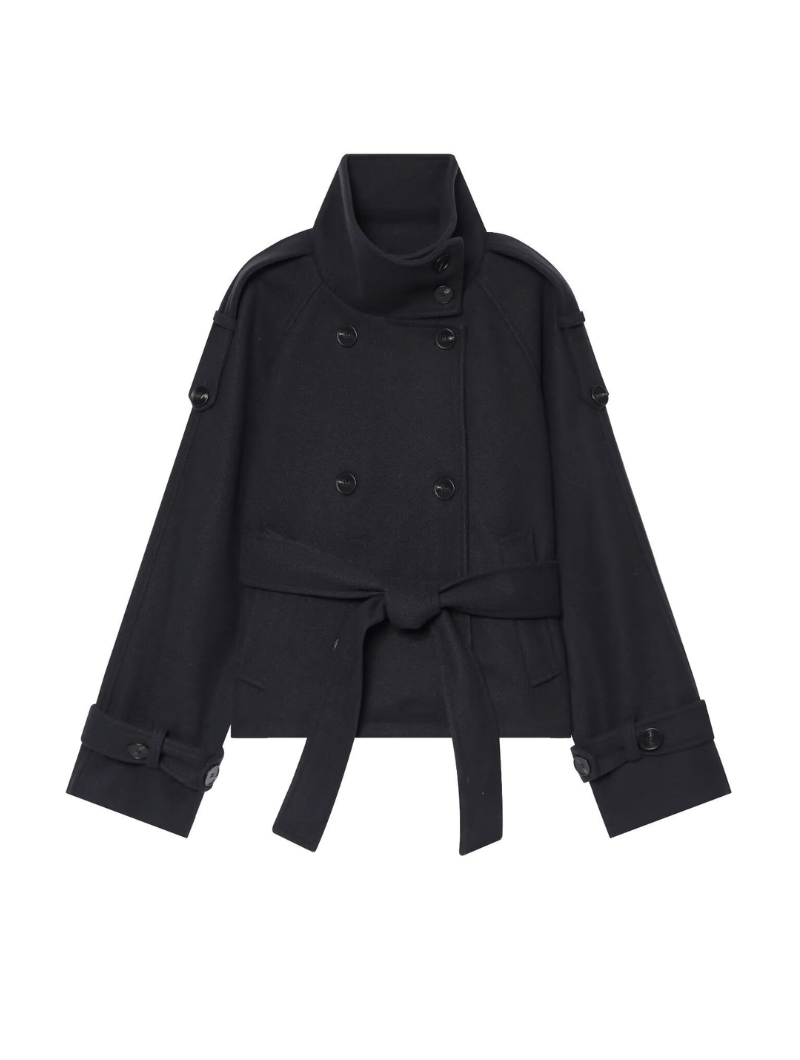 Belted Double-Breasted Wool Coat