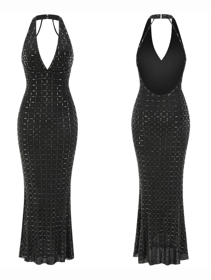 Black Crystal Grid Maxi