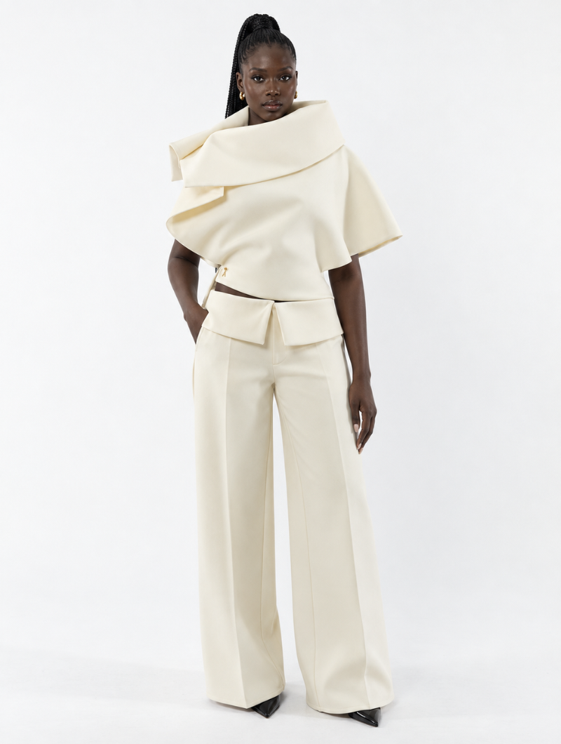 Origami Collar Cape Top