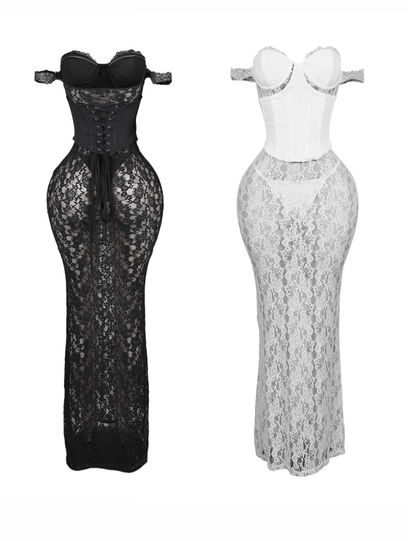 Sheer Lace Corset Maxi (Pre-Order)