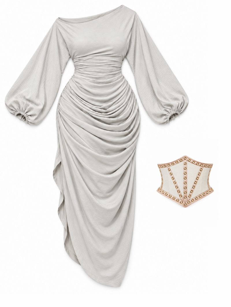 Draped Corset Maxi Dress (Pre-Order)