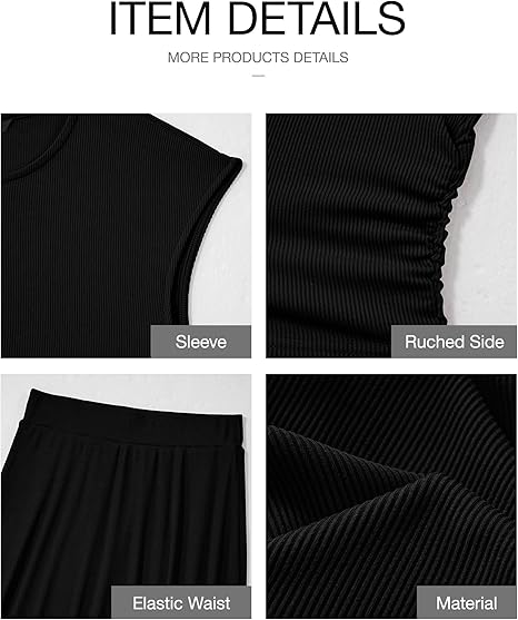 Two piece skirt elastic waist midi skirt