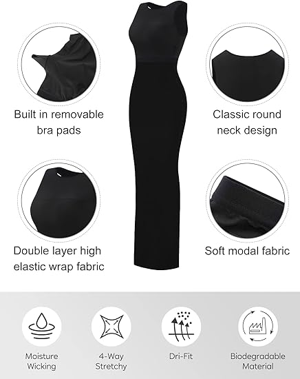 Crew Neck Sleeveless Slimming Dress