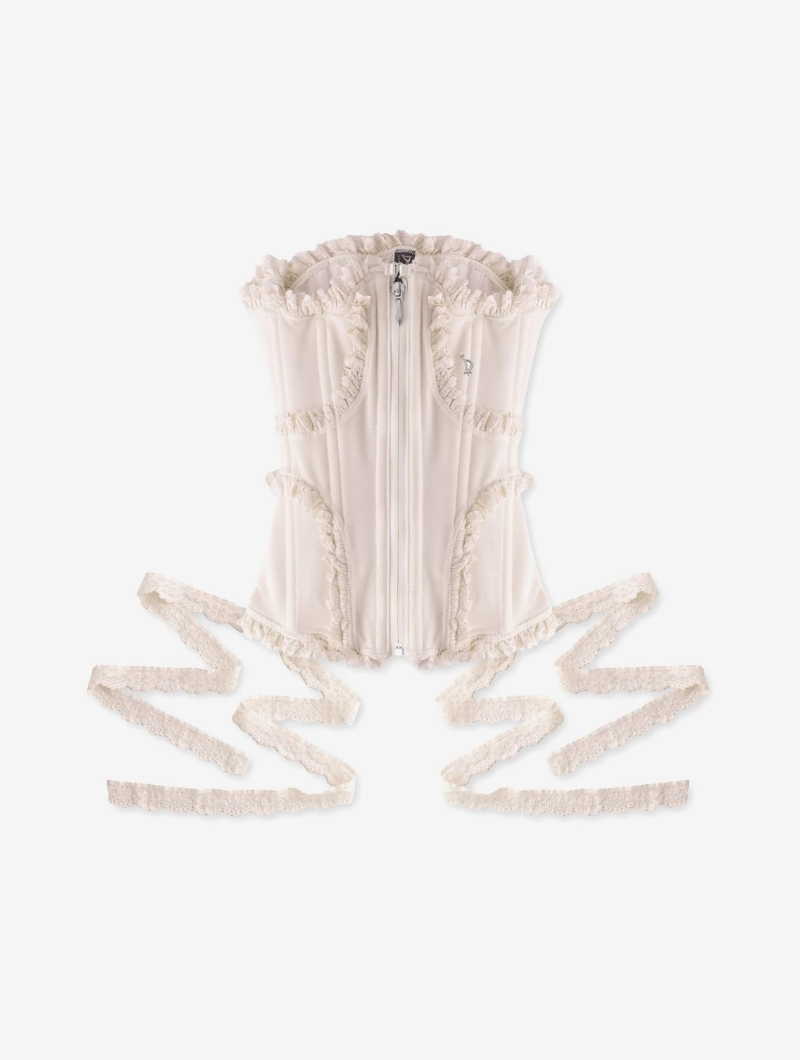 Ruffle Trim Underbust Corset