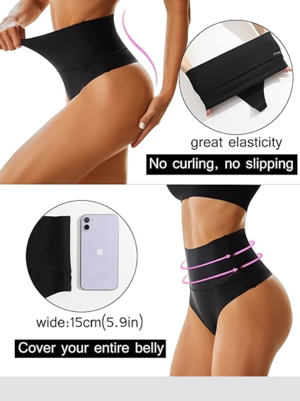SculptTouch 5-pack shaping underwear featuring seamless, breathable, and anti-roll design.