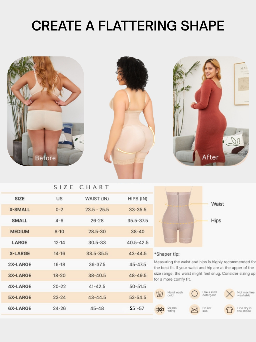 Tummy Compression Bodysuit Shaper With Butt Lifter Faja