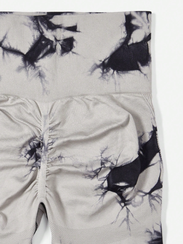 Tie-dye wide waist sports leggings