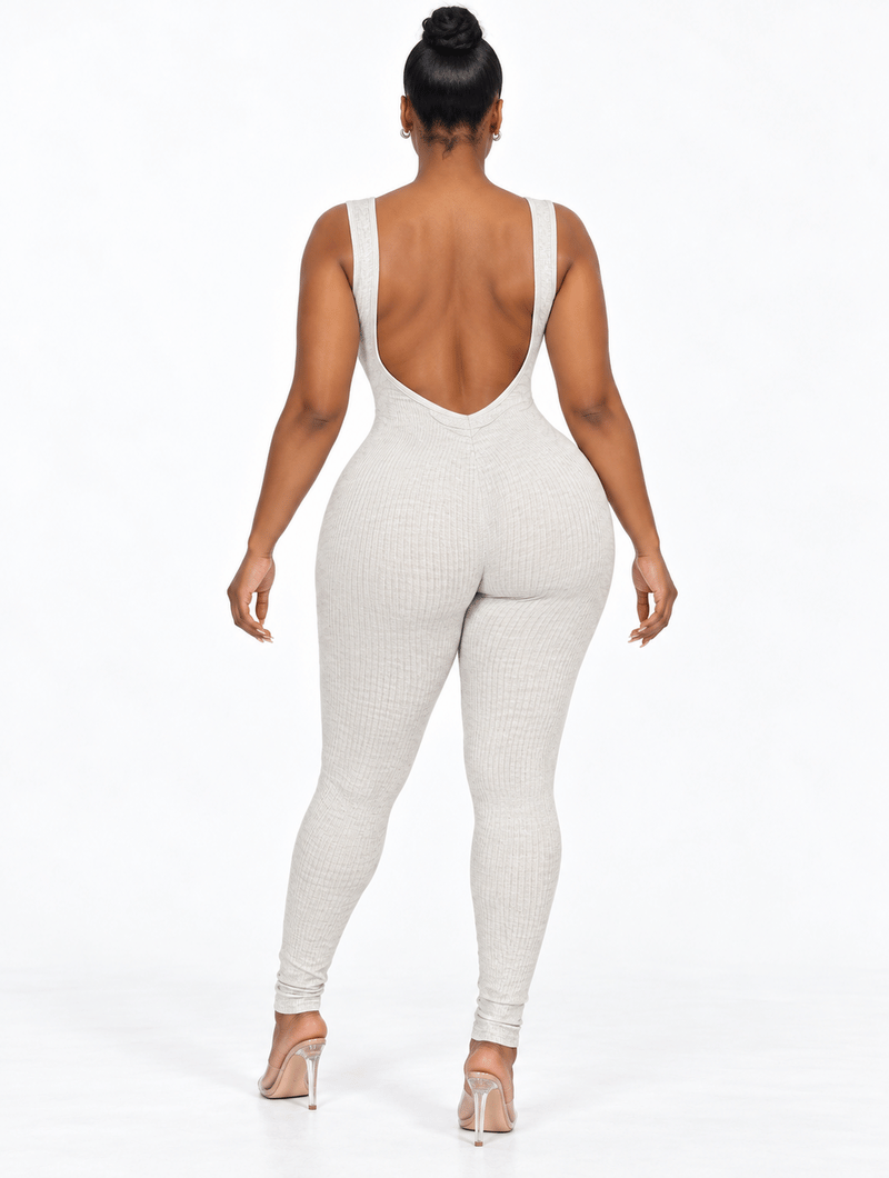 Ribbed Bolero Catsuit Set