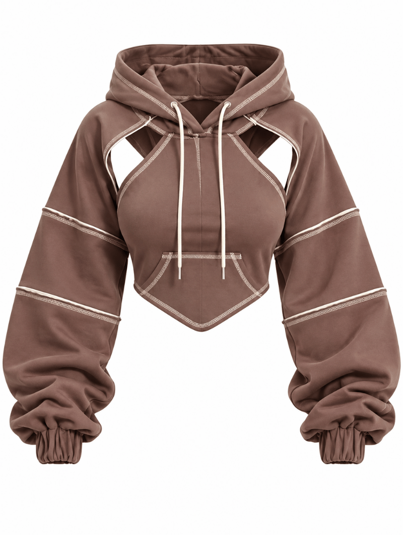 Cutout Tie-Back Hoodie