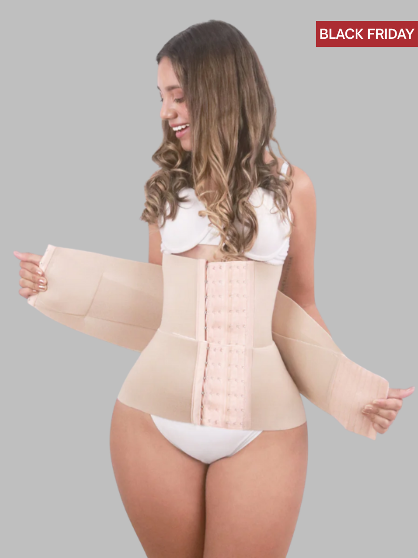 Hook Eye Hourglass Girdle(Beige)-(Black Friday)