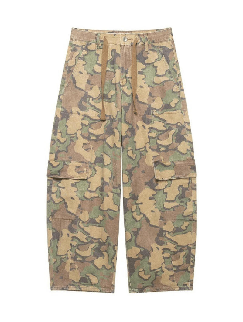 Washed Camo Baggy Cargos
