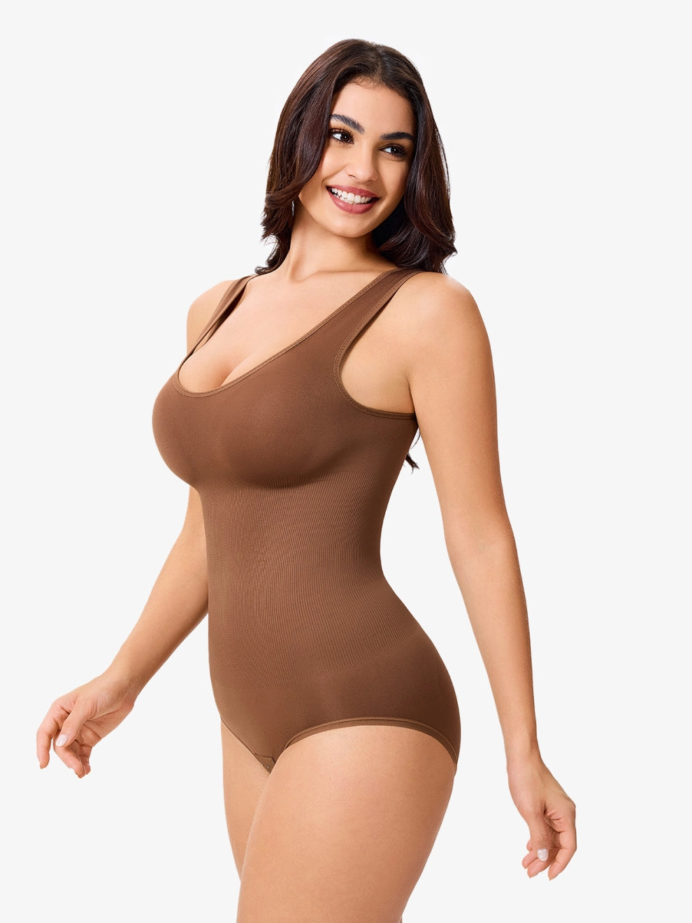 Women Seamless Round Neck Tummy Control Bodysuit