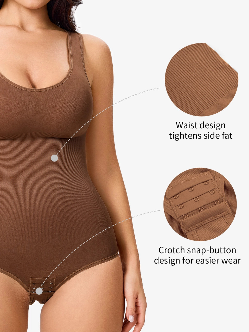 Women Seamless Round Neck Tummy Control Bodysuit