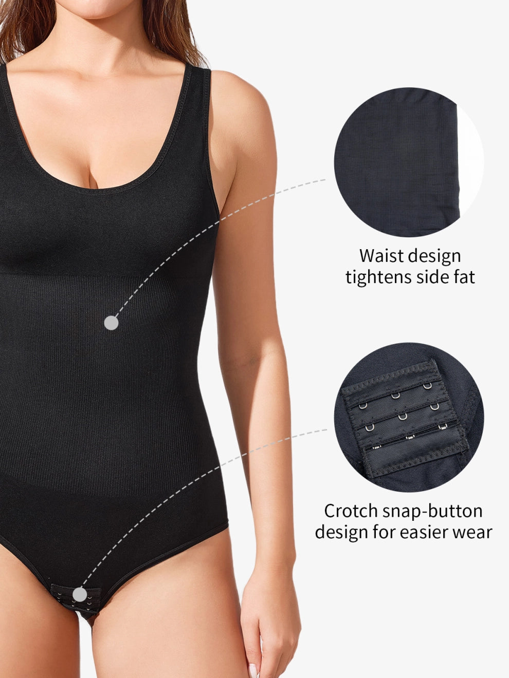 Women Seamless Round Neck Tummy Control Bodysuit