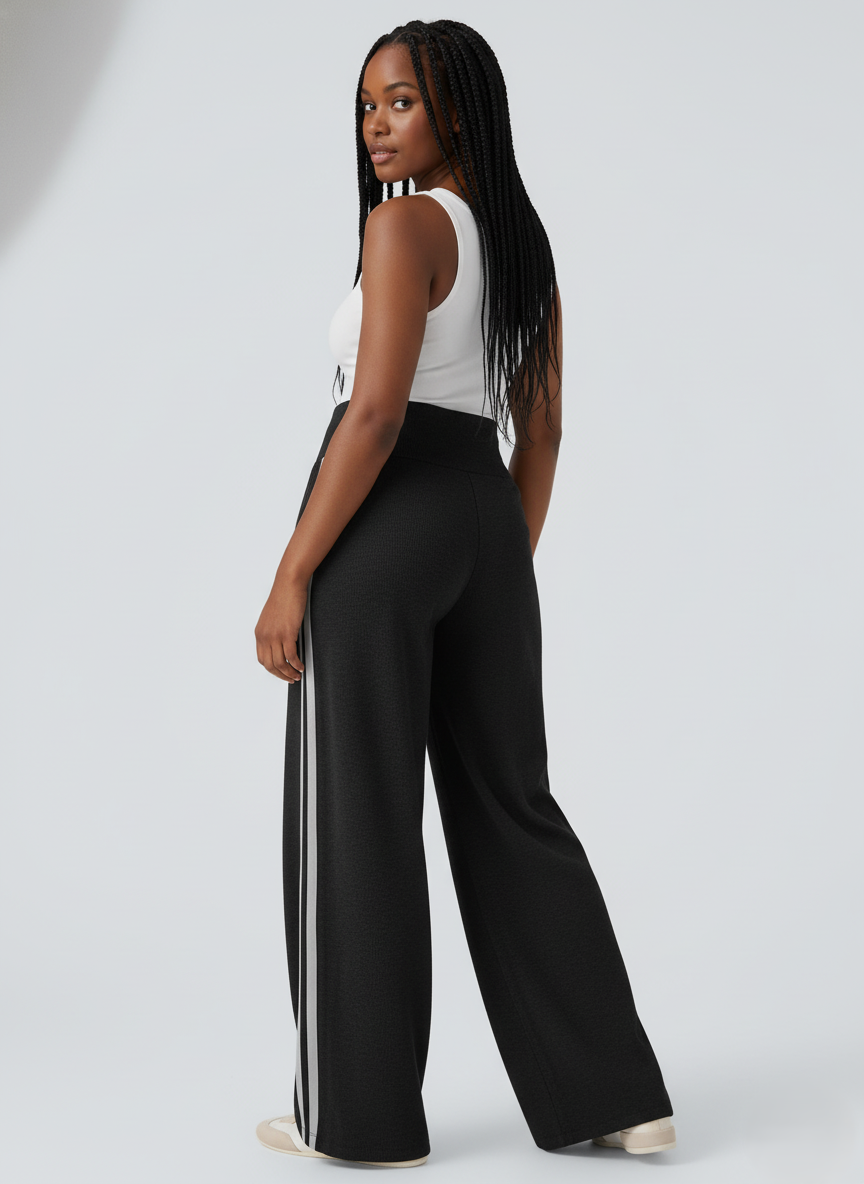 Tummy Control Ribbed Wide Leg Pants