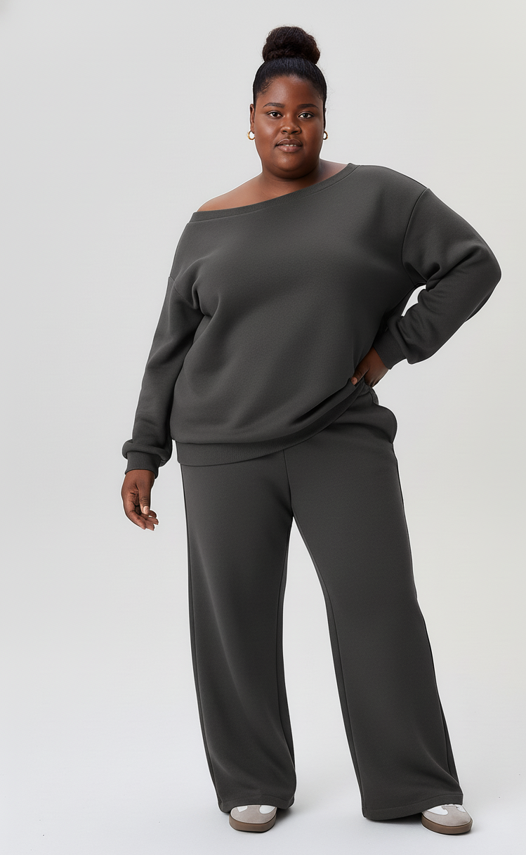 Off-Shoulder Casual Sweatshirt