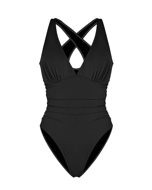Chic and flattering swimwear with hourglass-enhancing design