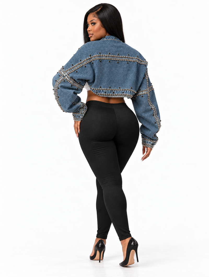 Studded Denim Shrug