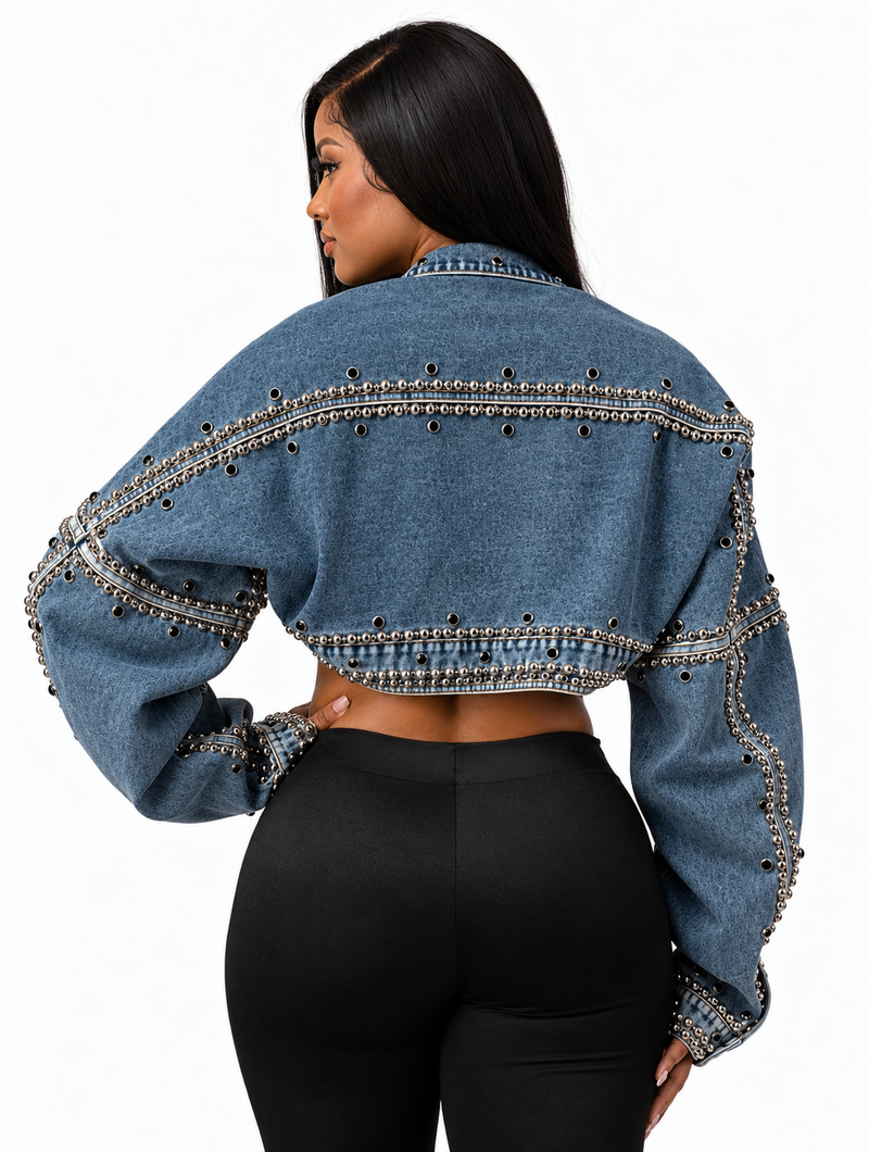Studded Denim Shrug