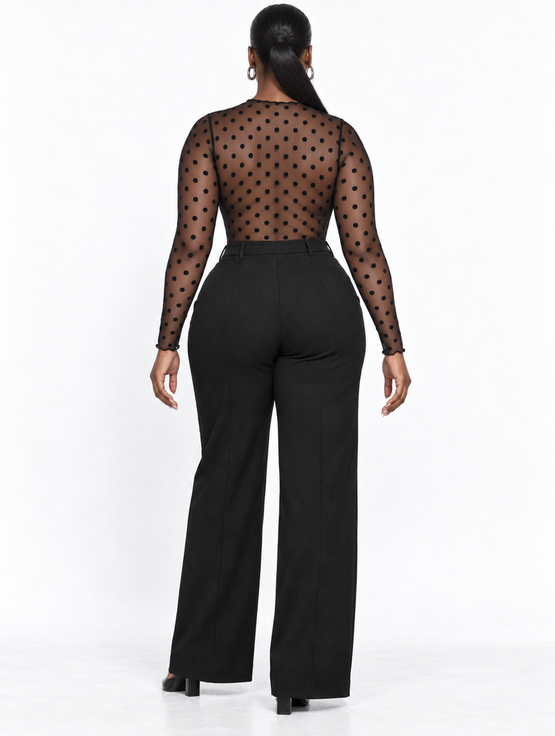 Polka Dot Mesh Top