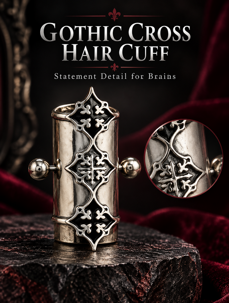 Gothic Cross Hair Cuff (Pre-Order)