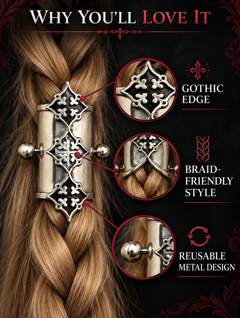 Gothic Cross Hair Cuff (Pre-Order)