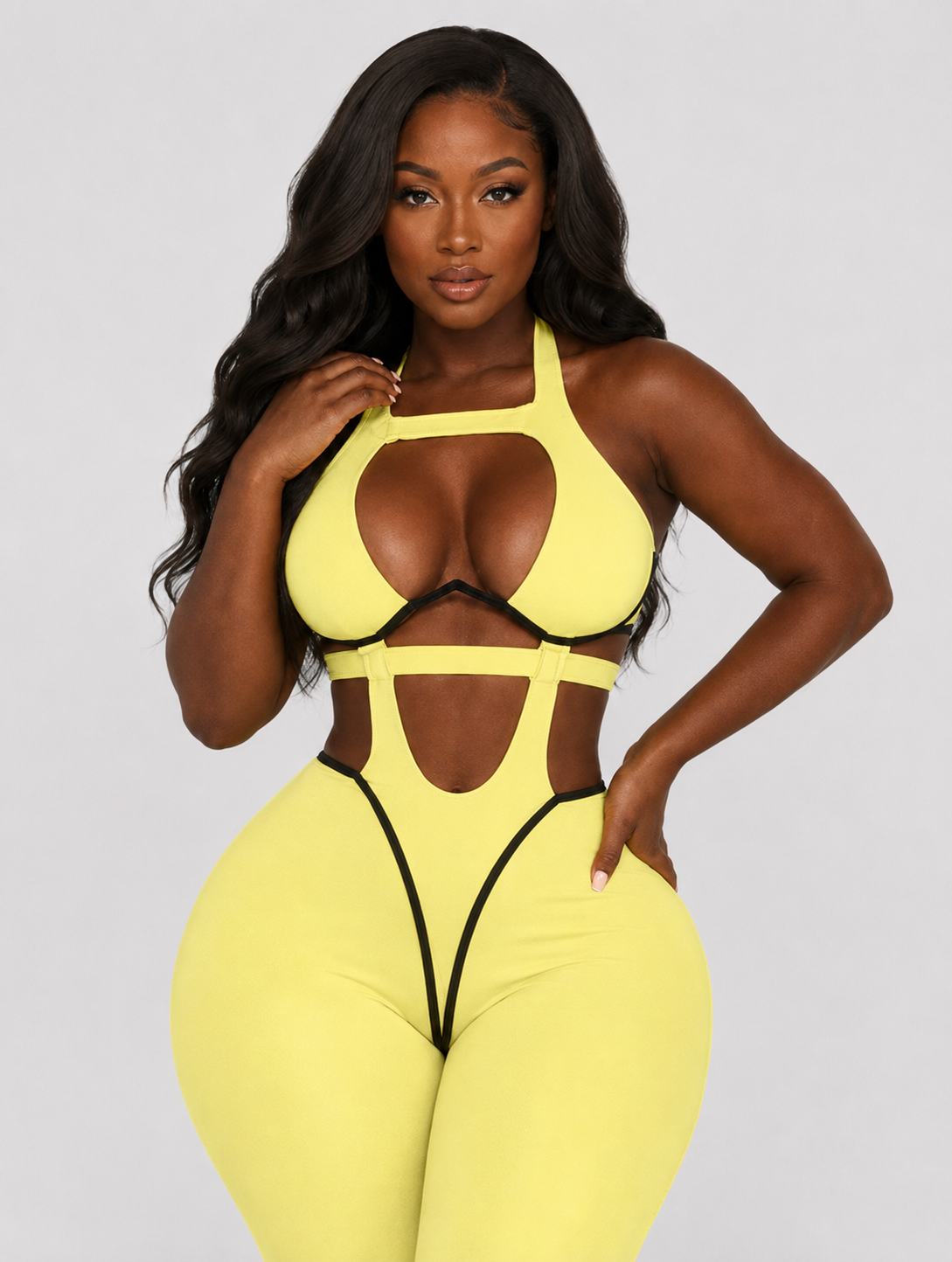 Halter Keyhole Scrunched Jumpsuit