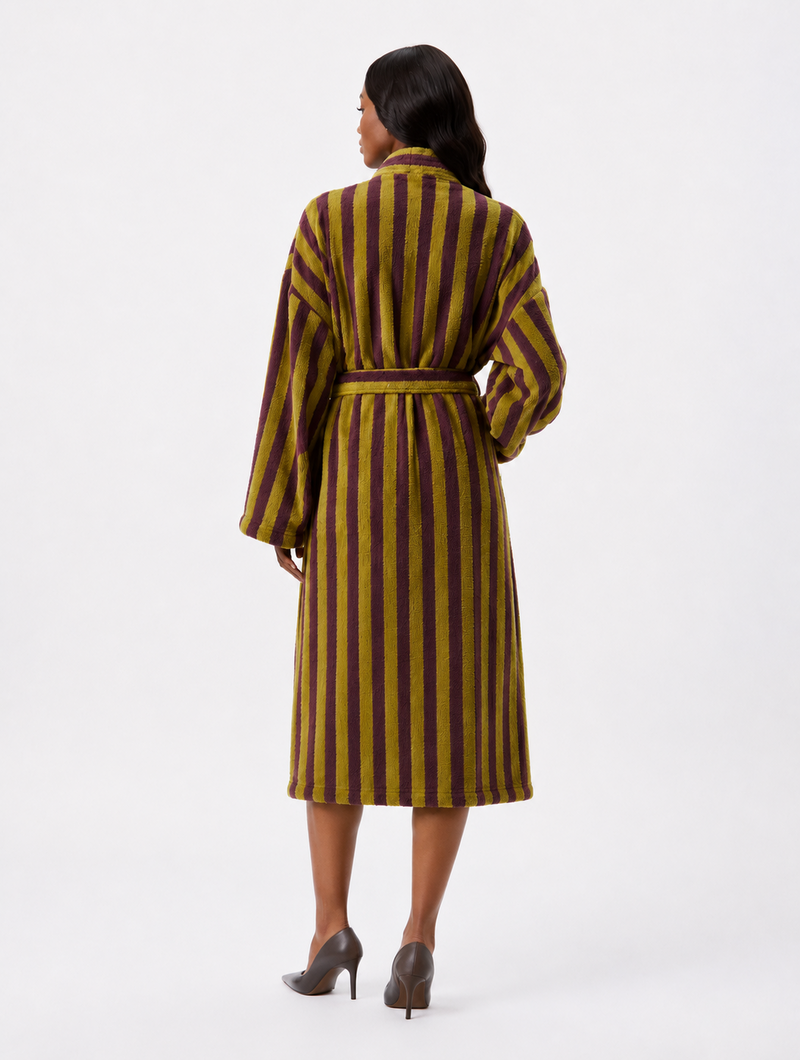 Retro Stripe Plush Robe