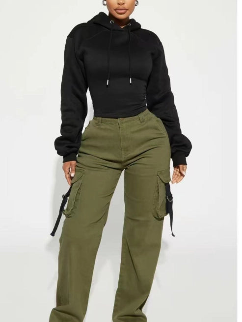 Casual Sexy Tie Back Hoodie