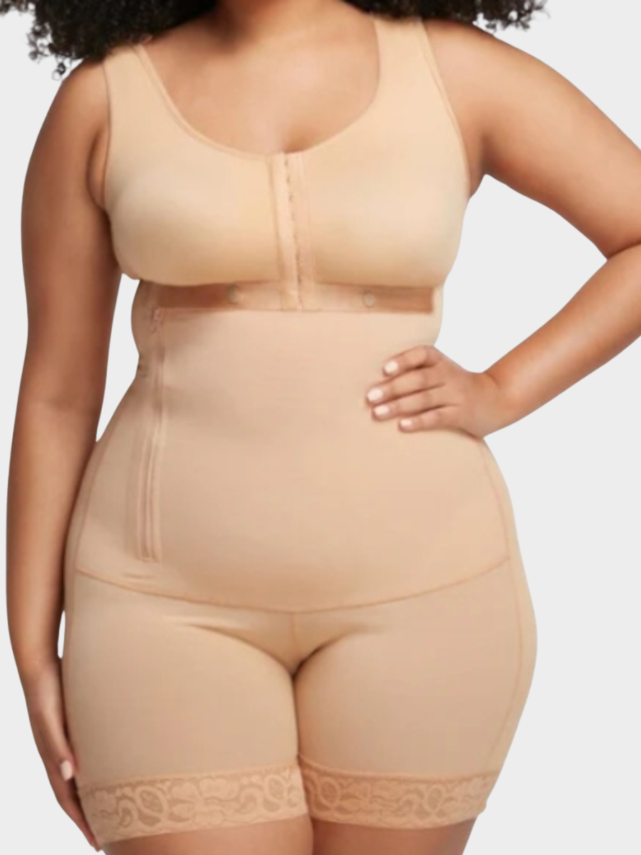 Pantalones cortos con cremallera lateral de cuerpo entero