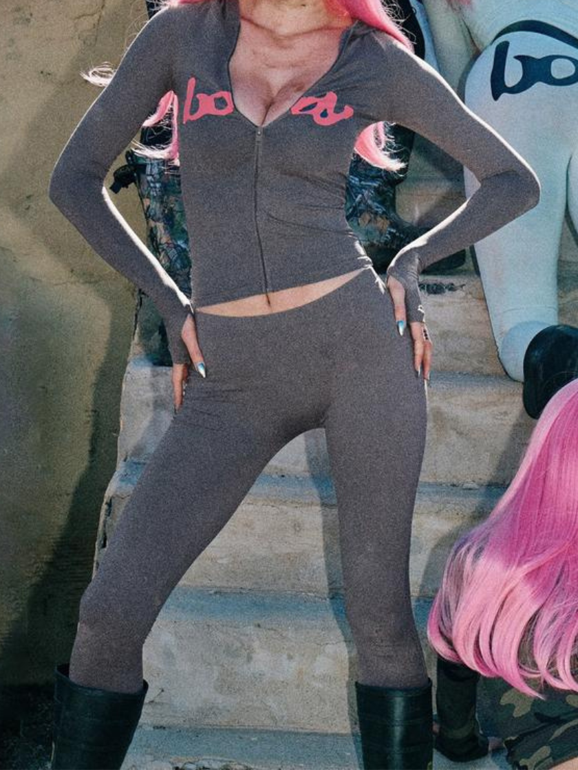 Hooded Letter Zip Set