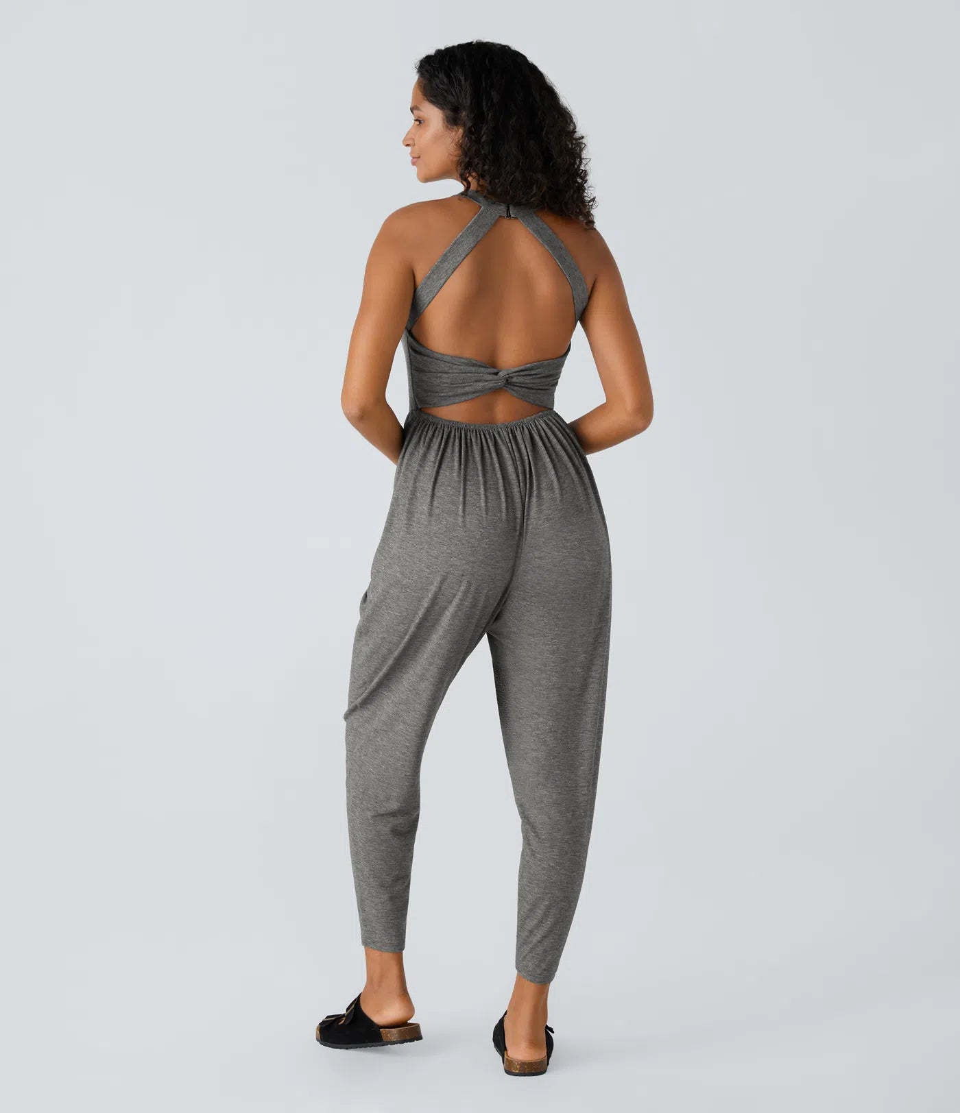 U Neck Relaxed Pocket Jumpsuit