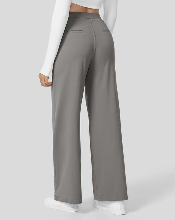 Women's High Waisted Pleated Work Pants