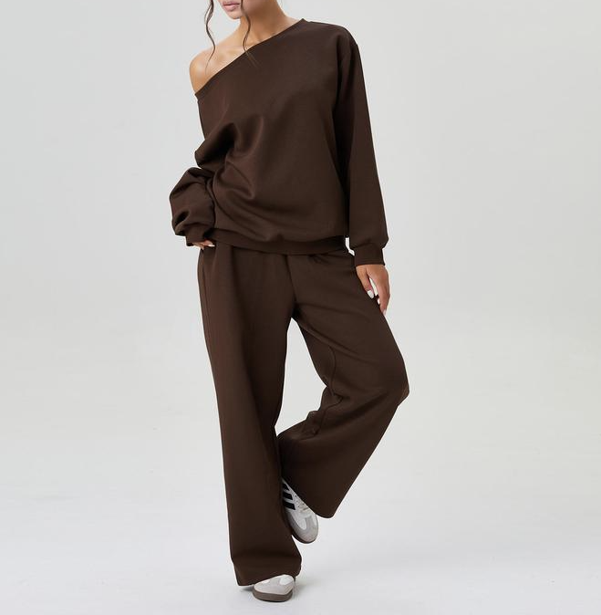 Off-Shoulder Casual Sweatshirt