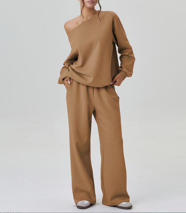 Off-Shoulder Casual Sweatshirt