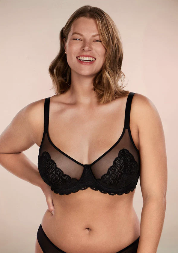 Mermaid Scales Lace  Unlined Bra-Pre black Friday sale