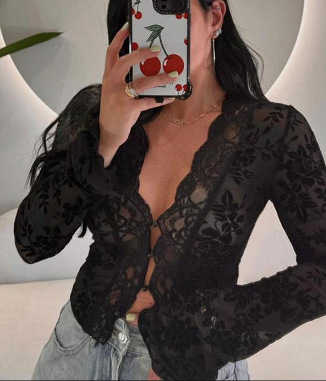 Floral Mesh Crop Top