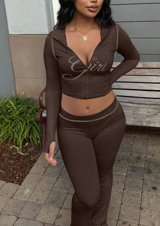 Two-Piece Colorblock Zip Up Set