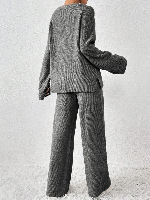 Cozy Raglan Sweater Pants Set